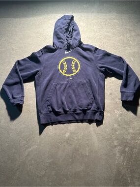 Nike MLB Navy Blue Hoodie with Yellow Logo